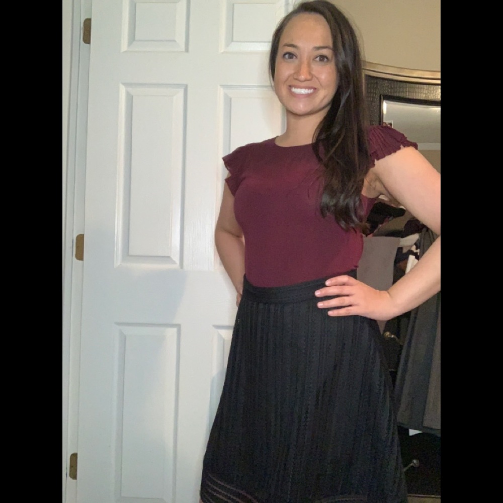 J. Crew Black cutout Mini Skirt size 6